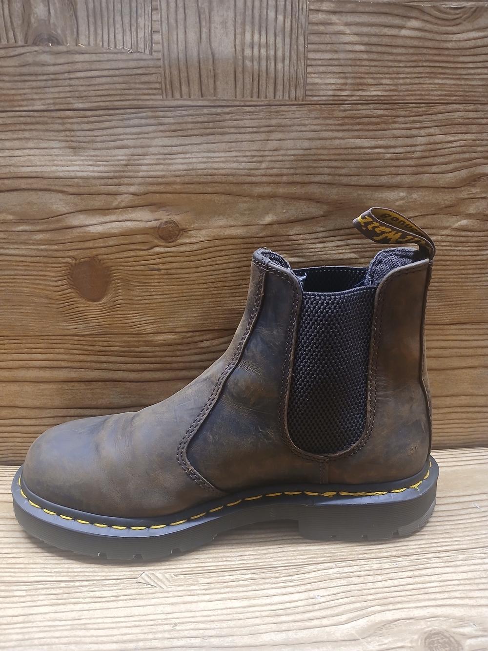 Dr. Martens Brown Leather Chukka Boot with Yellow Stitching - Picture 2 of 13